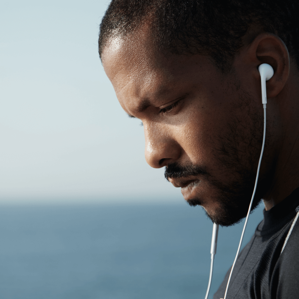 Man with with headphones