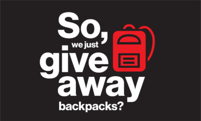 Backpack giveaway promo