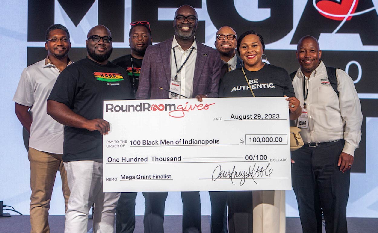 100 Black Men at the Mega grant giveaway