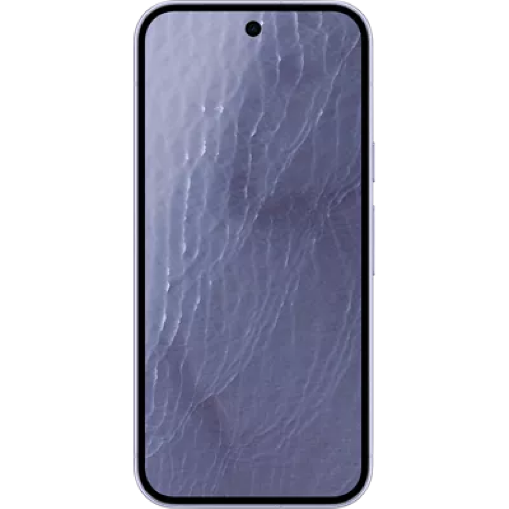 Vertical smartphone with a heavily cracked front screen and rounded corners on a light background
